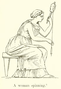 Egy fonó nő alkotó: English School