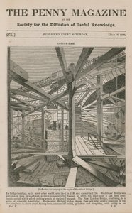 Egy kassza gát a Blackfriars híd javításának folytatásához alkotó: English School