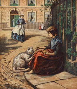 Egy barát a szükségben (színes litográfia) alkotó: English School
