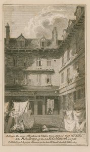 Egy ház a Breakneck Stairs sarkán, Green Harbour Court, Old Bailey, London alkotó: English School