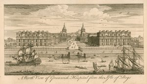 A londoni Greenwich Kórház északi képe a Kutyaszigetről alkotó: English School