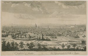 London északi nézete. Pentonville Hillről alkotó: English School