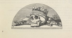 Koronát viselő koponya a „Proverbial Philosophy négy sorozatban” c. most először kész stb.