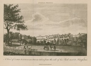Lord Mansfields House kilátása a Hampstead melletti park oldaláról alkotó: English School