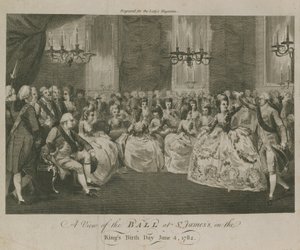 Kilátás a bálra a Szent Jakab-palotában alkotó: English School