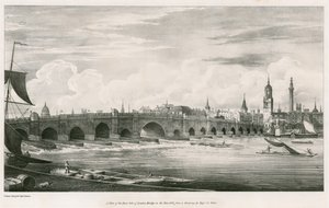 Kilátás a London Bridge keleti oldalára 1827-ben alkotó: English School
