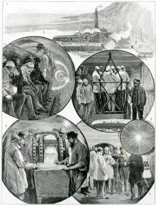 Látogatás a Csatorna-alagútban, illusztráció a The Graphicból 1882. március 4 alkotó: English School