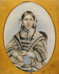 Egy fiatal Florence Nightingale ovális keretben (miniatűr) alkotó: English School