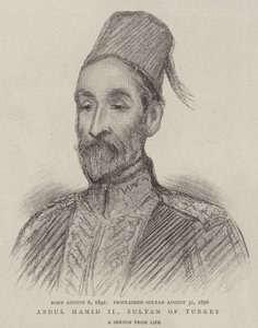 Abdul Hamid II, Törökország szultána (metszet) alkotó: English School