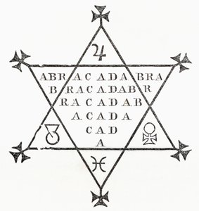 Abracadabra, a The Ingoldsby legendákból vagy a Mirth and Marvelsből, Thomas Ingoldsbytől, 1865-ben alkotó: English School