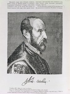 Abraham Ortelius (1527-98) illusztrációja az „Amerika narratív és kritikai története” IV. kötetéből, 1886 alkotó: English School