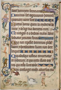 Hozzáadás. 42130, f.169v, 93. zsoltár, Liba kislibákkal, a 