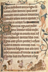 Adjon hozzá 42130 f.173 kukoricaköteget, a Luttrell Zsoltárból, 1340 előtt Sir Geoffrey Luttrell (1276-1345) (vellum) alkotó: English School