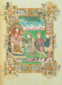 Add hozzá: 49598 f.24b A mágusok imádása, a winchesteri St. Aethelwold áldásából, 980 körül (vellum) alkotó: English School