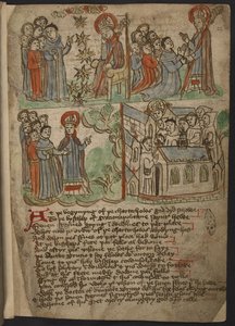 Adja hozzá az MS 37049, f.22 The Carthusian Miscellany (vallásos próza és vers) című dokumentumot észak-angolul, beleértve Mandeville utazásainak megtestesítőjét (összefoglalóját) (tintával és színekkel papíron) alkotó: English School