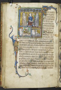 Adja hozzá az MS 47680 f.31v Alexandert két csillagra mutató asztrológussal, egy királynővel és egy nővel újszülött babákkal, a „Secreta Secretorum”-ból alkotó: English School