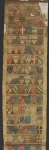 77720-as tekercs hozzáadása Illusztráció a „The Dering Roll”-ból, 1270-80 körül (pergamen) alkotó: English School