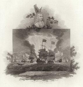 Blake admirális legyőzte a hollandokat Van Tromp vezetésével alkotó: English School
