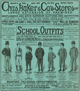A Chas Baker & Cos üzletek hirdetése alkotó: English School