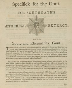 Dr Southgates hirdetése Aether kivonat köszvény és reumás köszvény kezelésére alkotó: English School