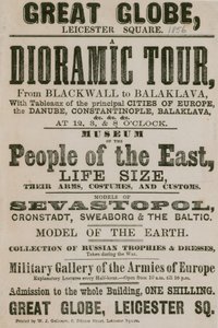 Diorámás körút hirdetése Blackwalltól Balaklaváig, Európa fő városainak tablóival alkotó: English School