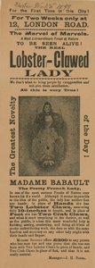 Madame Babault, a homárkarmos hölgy megjelenésének hirdetése alkotó: English School
