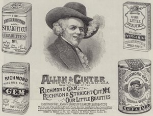 Reklám, Allen és Ginter (metszet) alkotó: English School
