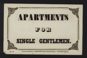 Hirdetés: Egyedülálló uraknak szóló apartmanok (típus) alkotó: English School