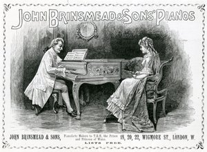 Advertisement, John Brinsmead and Sons Pianos, Illusztráció a Grafikához, 1891. július 4. (metszet) alkotó: English School