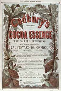 A Cadburys Cocoa Essence reklámja, a The Graphic-ból, 1878