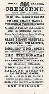A Cremorne Gardens hirdetése alkotó: English School