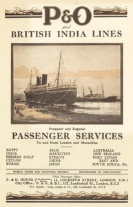 A P és O és a British India Lines reklámja (színes litho) alkotó: English School