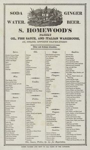S Homewoods olaj, halszósz és olasz raktár hirdetése alkotó: English School