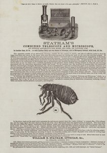 Stathams kombinált távcső és mikroszkóp hirdetése alkotó: English School