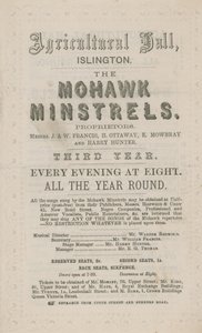 A Mohawk Minstrels reklámja a mezőgazdasági csarnokban alkotó: English School