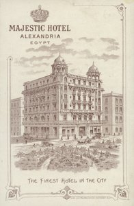 A Majestic Hotel hirdetése, Alexandria, Egyiptom alkotó: English School