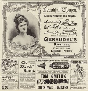 A The Graphic Christmas Number 1896-ból terjedő reklámok alkotó: English School