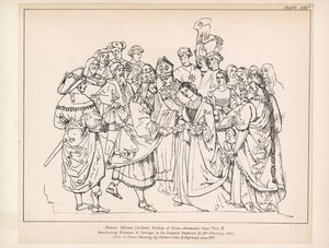 Aeneas Silvius, Siena bíboros püspöke, majd II. Pius pápa (metszet) alkotó: English School