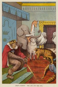 Aesopus meséi: A majom és a róka (chromolitho) alkotó: English School