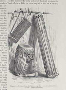 Afrikai dobok, az „Az emberiség története” III. kötetéből, Prof. Friedrich Ratzel, 1898 alkotó: English School