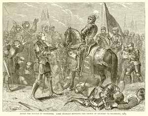 A bosworthi csata után. Lord Stanley elviszi Richard koronáját Richmondba, 1483