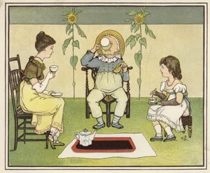 Délutáni tea (színes litográfia) alkotó: English School