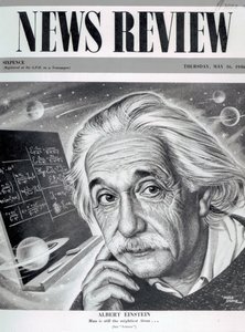 Albert Einstein a „News Review” címlapján, 1946. május 16. (nyomtatott) alkotó: English School