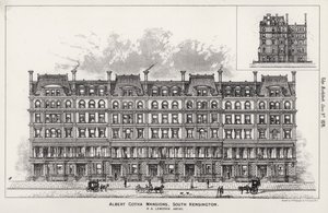 Albert Gotha Mansions, South Kensington (Gravur) von English School
