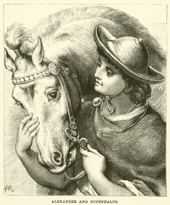 Alexander és Bucephalus (metszet) alkotó: English School