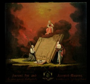 Allegorikus csoport szabadkőműves szimbolizmussal, 1810 alkotó: English School
