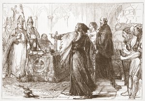 John of Gaunt és a londoni püspök veszekedése, illusztráció: James Aitken Wylie (1808-1890) A protestantizmus története című könyvéből, pub. 1878 alkotó: English School