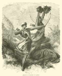 Dahomey amazonjai a csatában alkotó: English School