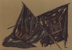 Amerikai zászlók (chromolitho) alkotó: English School