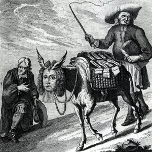 Egyházi preferenciákkal megrakott szamár, 1737 alkotó: English School